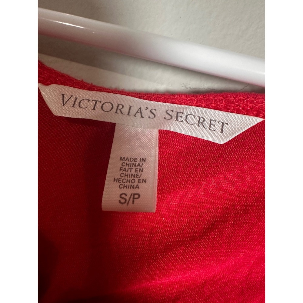 Victoria's Secret Red Ruched Bodycon Modal Cap Sleeve Dress Small S - Picture 2 of 5